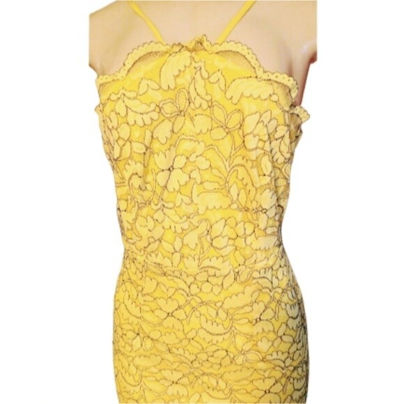 Yellow Show Stopper Halter Dress M - Picture 1 of 7